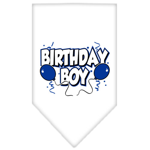 Birthday Boy Screen Print Bandana White Small